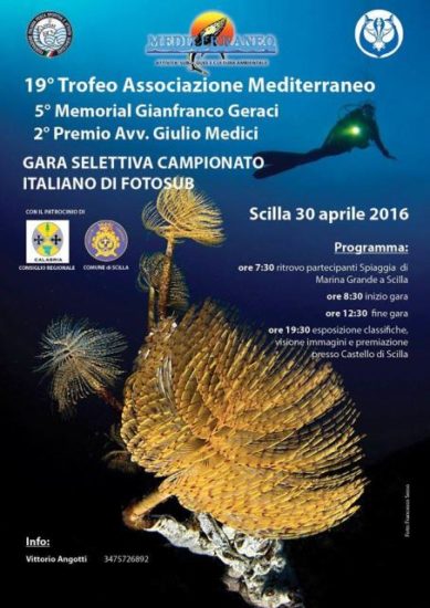 SCILLA. Fondali protagonisti del 19° Trofeo Associazione Mediterraneo