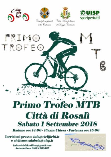 L’1 settembre la gara ciclistica “Primo Trofeo MTB Città di Rosalì” 