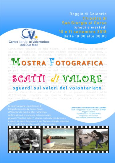 Reggio C. Apre al pubblico al mostra fotografica “Scatti di valore”