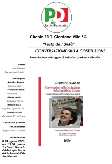 Villa, Caminiti torna alla Festa dell’Unità: segnali di riavvicinamento con il PD verso le comunali